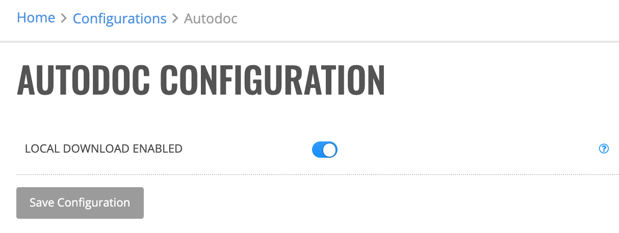 AutoDoc Configuration