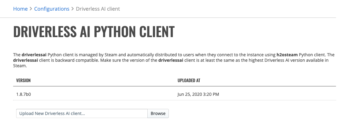 Driverless AI Python client