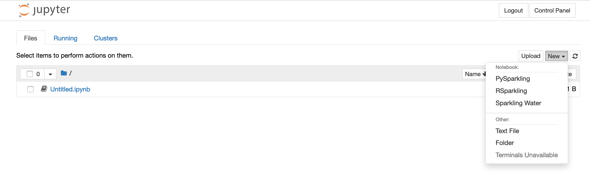 Creating new Jupyter notebook
